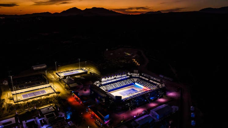 LOS CABOS TENNIS OPEN 2026 LOS CABOS TENNIS OPEN 2026 AERIAL VIEW 21072026 LOS CABOS, MEXICO. Photo of the sunset at the Cabo Sorts Complex, prior to the start of the Los Cabos Tennis Open 2026 in Baja California, Mexico. Foto del atardecer en el Cabo Sports Complex, previa al arranque del Los Cabos Tennis Open 2026 en Baja California, Mexico. PHOTO BY IMAGENSHOP AGENCIA FOTOGRAFICA *** LOS CABOS TENNIS OPEN 2026 LOS CABOS TENNIS OPEN 2026 AERIAL VIEW 21072026 LOS CABOS, MEXICO Photo of the sunset at the Cabo Sports Complex, prior to the start of the Los Cabos Tennis Open 2026 in Baja California, Mexico Photo of the sunset at the Cabo Sports Complex, prior to the start of the Los Cabos Tennis Open 2026 in Baja California, Mexico PHOTO BY IMAGENSHOP PHOTO AGENCY Copyright: xIMAGENSHOPxAGENCIAxFOTOGRAFICAx