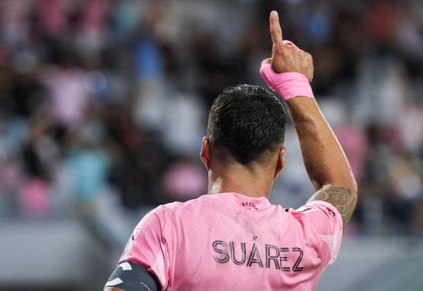 MLS, Fussball Herren, USA Inter Miami CF vs Chicago Fire FC match Inter Miami CF s Luis Suarez gestures during the MLS game between Inter Miami and Chicago Fire FC at Nu Stadium in Miami, Florida, USA, 22 July 2026. MIAMI FLORIDA United States  Copyright: xCRISTOBALxHERRERA-ULASHKEVICHx