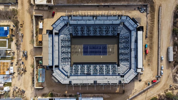 LOS CABOS TENNIS OPEN 2026 LOS CABOS TENNIS OPEN 2026 AERIAL VIEW 21072026 LOS CABOS, MEXICO. Aerial photo of the main stadium of the Cabo Sorts Complex, prior to the start of the Los Cabos Tennis Open 2026 in Baja California, Mexico. Foto area del estadio principal del Cabo Sports Complex, previa al arranque del Los Cabos Tennis Open 2026 en Baja California, Mexico. PHOTO BY IMAGENSHOP AGENCIA FOTOGRAFICA *** LOS CABOS TENNIS OPEN 2026 LOS CABOS TENNIS OPEN 2026 AERIAL VIEW 21072026 LOS CABOS, MEXICO Aerial photo of the main stadium of the Cabo Sports Complex, prior to the start of the Los Cabos Tennis Open 2026 in Baja California, Mexico Aerial view of the main stadium of the Cabo Sports Complex, prior to the start of the Los Cabos Tennis Open 2026 in Baja California, Mexico PHOTO BY IMAGENSHOP PHOTO AGENCY Copyright: xIMAGENSHOPxAGENCIAxFOTOGRAFICAx