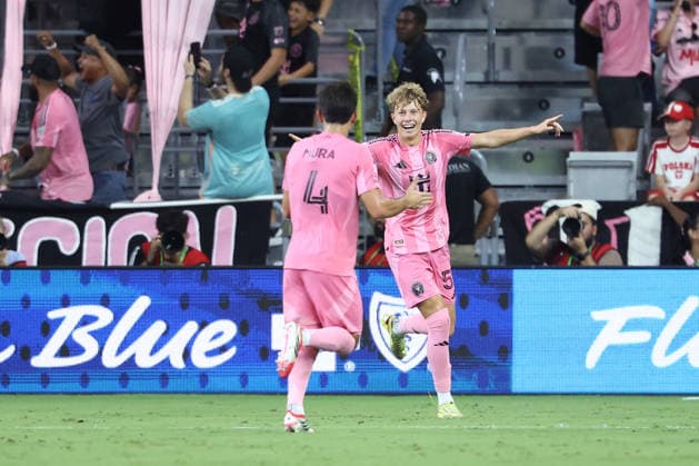 MIAMI, FL - JULY 22: Inter Miami CF midfield Preston Plambeck (59) celebrates a goal in the second half during the MLS, Fussball Herren, USA match between Inter Miami CF and Chicago Fire FC on Wednesday, July 22, 2026 at Nu Stadium in Miami, FL (Photo by Peter Joneleit Icon Sportswire) SOCCER: JUL 22 MLS Inter Miami CF vs Chicago Fire FC EDITORIAL USE ONLY Icon260722035