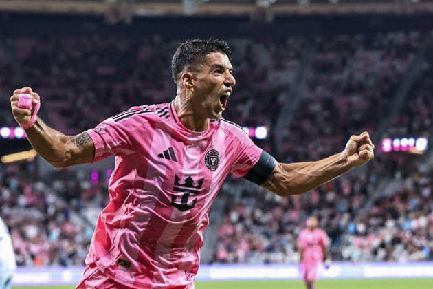 July 22, 2026, Miami, Florida, USA: Luis Suarez (9) of Inter Miami CF celebrates a goal during a MLS, Fussball Herren, USA match between Inter Miami CF and Chicago Fire FC Soccer 2026: Inter Miami 3:2 Chicago Fire.  - ZUMAa257 20260722_zsp_a257_018 Copyright: xChrisxArjoonx