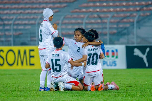 AFF Women s Cup 2026 Indonesia Vs Laos in Kuala Lumpur, Malaysia - 22 JULY 2026. Indonesia players seen celebrating during the AFF Women s Cup 2026 Final match between Indonesia and Laos at Kuala Lumpur Football Stadium. Final score; Indonesia 5 : 0 Laos. Kuala Lumpur Malaysia Copyright: xWongxFokxLoyx xSOPAxImagesx 20260722_AFW_3232 copy