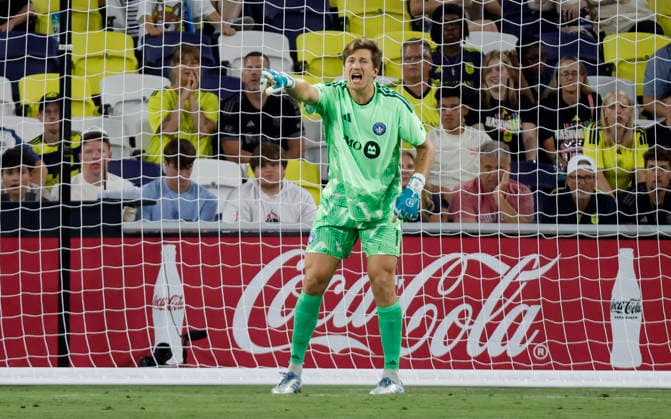 NASHVILLE, TN - JULY 22: CF MontrŽal goalkeeper SŽbastian Breza (1) during a match between Nashville SC and CF MontrŽal, July 22, 2026 at GEODIS Park in Nashville, Tennessee. (Photo by Matthew Maxey Icon Sportswire) SOCCER: JUL 22 MLS, Fussball Herren, USA Nashville SC vs CF Montreal EDITORIAL USE ONLY Icon26072218
