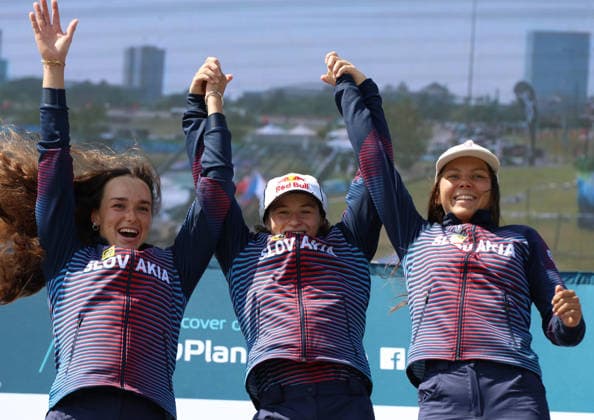 July 22, 2026, Oklahoma City, Oklahoma, USA: SONA STANOVSKA, ZUZANA PANKOVA, EMANUELA LUKNAROVA of Slovakia gold medalist of Women s Canoe Teams on 2026 ICF Canoe Slalom World Championships, Oklahoma City, USA. ICF Canoe Slalom World Championships 2026 - Sona Stanovska, Zuzana Pankova, Emanuela Luknarova  - ZUMAc278 20260722_zsp_c278_020 Copyright: xMarcinxCholewinskix