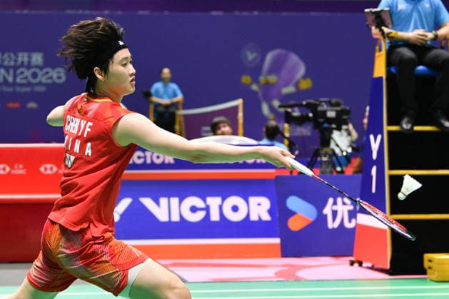 CHANGZHOU, CHINA - JULY 23: Chen Yufei of China competes in the Women s Singles Round of 16 match against PV Sindhu of India on day 3 of the China Open 2026 at Changzhou Olympic Sports Center Gymnasium on July 23, 2026 in Changzhou, Jiangsu Province of China.  Copyright: xVCGx 111655925851
