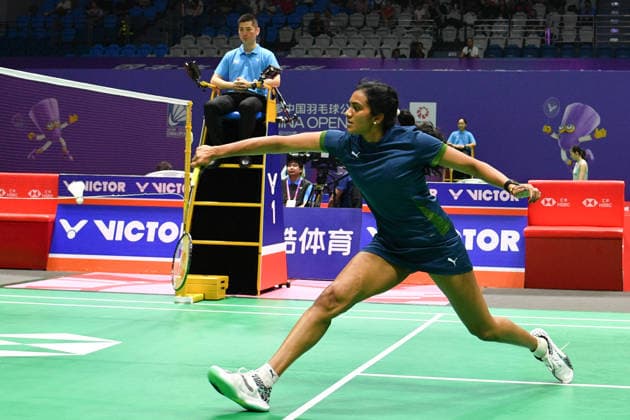 CHANGZHOU, CHINA - JULY 23: PV Sindhu of India competes in the Women s Singles Round of 16 match against Chen Yufei of China on day 3 of the China Open 2026 at Changzhou Olympic Sports Center Gymnasium on July 23, 2026 in Changzhou, Jiangsu Province of China.  Copyright: xVCGx 111655925842
