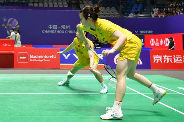 CHANGZHOU, CHINA - JULY 23: Guo Xinwa and Chen Fanghui of China compete in the Mixed Doubles Round of 16 match against Goh Soon Huat and Shevon Jemie Lai of Malaysia on day 3 of the China Open 2026 at Changzhou Olympic Sports Center Gymnasium on July 23, 2026 in Changzhou, Jiangsu Province of China.  Copyright: xVCGx 111655927003
