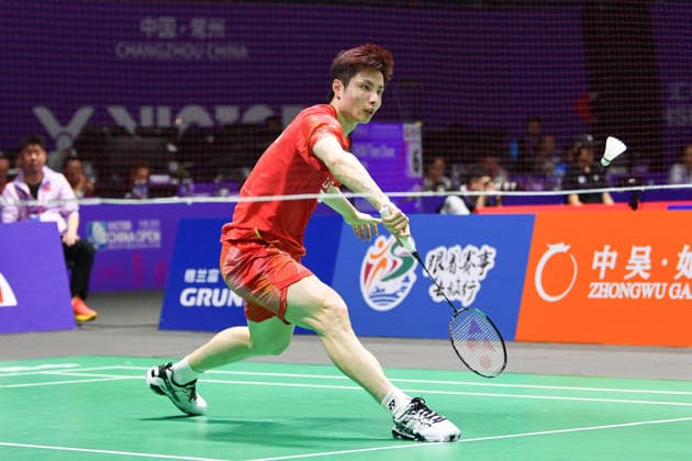 CHANGZHOU, CHINA - JULY 23: Shi Yuqi of China competes in the Men s Singles Round of 16 match against Panitchaphon Teeraratsakul of Thailand on day 3 of the China Open 2026 at Changzhou Olympic Sports Center Gymnasium on July 23, 2026 in Changzhou, Jiangsu Province of China.  Copyright: xVCGx 111655936331
