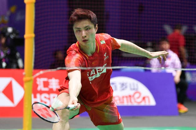 CHANGZHOU, CHINA - JULY 23: Shi Yuqi of China competes in the Men s Singles Round of 16 match against Panitchaphon Teeraratsakul of Thailand on day 3 of the China Open 2026 at Changzhou Olympic Sports Center Gymnasium on July 23, 2026 in Changzhou, Jiangsu Province of China.  Copyright: xVCGx 111655936326