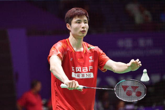 CHANGZHOU, CHINA - JULY 23: Shi Yuqi of China competes in the Men s Singles Round of 16 match against Panitchaphon Teeraratsakul of Thailand on day 3 of the China Open 2026 at Changzhou Olympic Sports Center Gymnasium on July 23, 2026 in Changzhou, Jiangsu Province of China.  Copyright: xVCGx 111655936327