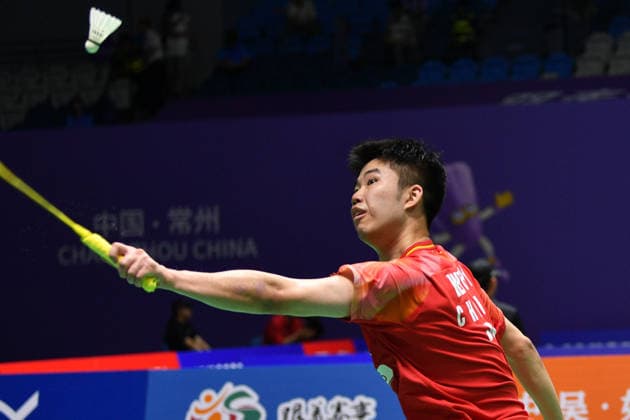 CHANGZHOU, CHINA - JULY 23: Weng Hongyang of China competes in the Men s Singles Round of 16 match against Leong Jun Hao of Malaysia on day 3 of the China Open 2026 at Changzhou Olympic Sports Center Gymnasium on July 23, 2026 in Changzhou, Jiangsu Province of China.  Copyright: xVCGx 111655939253
