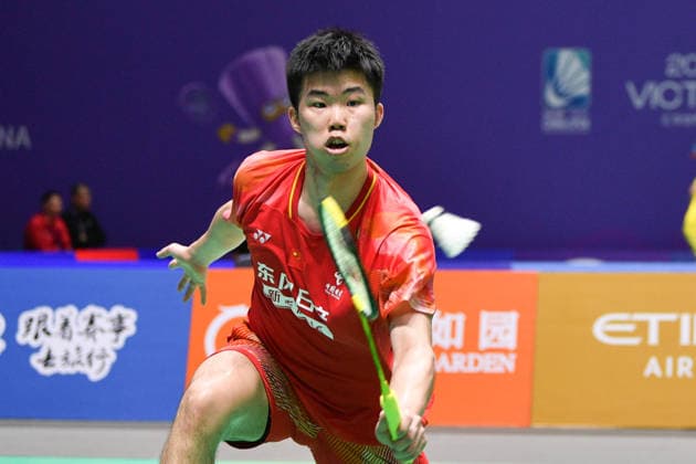 CHANGZHOU, CHINA - JULY 23: Weng Hongyang of China competes in the Men s Singles Round of 16 match against Leong Jun Hao of Malaysia on day 3 of the China Open 2026 at Changzhou Olympic Sports Center Gymnasium on July 23, 2026 in Changzhou, Jiangsu Province of China.  Copyright: xVCGx 111655939258