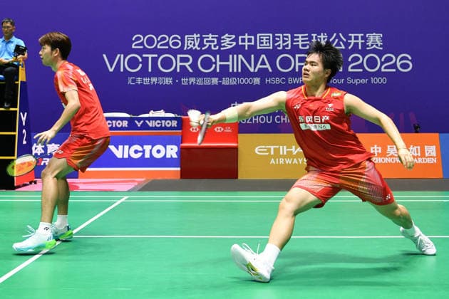 CHANGZHOU, CHINA - JULY 23: Liang Weikeng and Wang Chang of China compete in the Men s Doubles Round of 16 match against Choi Sol-gyu of South Korea and Goh V Shem of Malaysia on day 3 of the China Open 2026 at Changzhou Olympic Sports Center Gymnasium on July 23, 2026 in Changzhou, Jiangsu Province of China.  Copyright: xVCGx 111655938951