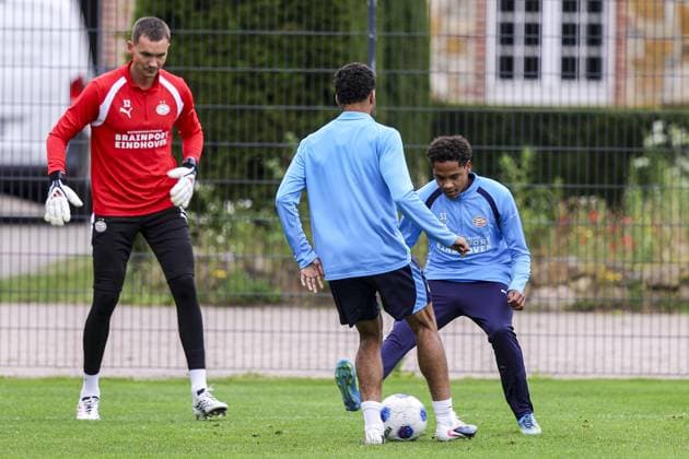 MARIENFELD , 23-07-2026 , trainingsfield Hotel-Residence Klosterpforte , season 2026 2027 , Dutch pre-season football , training PSV , picture shows PSV Players during the rondo PSV training camp 23-07-2026  x205161233x Copyright: