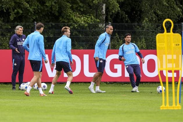 MARIENFELD , 23-07-2026 , trainingsfield Hotel-Residence Klosterpforte , season 2026 2027 , Dutch pre-season football , training PSV , picture shows PSV Players during the rondo PSV training camp 23-07-2026  x205161236x Copyright: