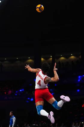 Turkiye v Canada - 2026 FIVB Volleyball Nations League MACAU, CHINA - JULY 23: Melissa Vargas (4) of Turkiye competes during the 2026 FIVB Volleyball Nations League (VNL) quarterfinal match between Turkiye and Canada at the East Asian Games Dome in Macau, China on July 23, 2026. Dilara Irem Sancar Anadolu Macau China. Editorial use only. Please get in touch for any other usage.  Copyright: x2026xAnadoluxDilaraxIremxSancarx