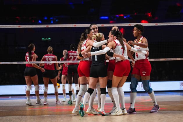 Turkiye v Canada - 2026 FIVB Volleyball Nations League MACAU, CHINA - JULY 23: Players of Turkiye celebrate after a point during the 2026 FIVB Volleyball Nations League (VNL) quarterfinal match between Turkiye and Canada at the East Asian Games Dome in Macau, China on July 23, 2026. Dilara Irem Sancar Anadolu Macau China. Editorial use only. Please get in touch for any other usage.  Copyright: x2026xAnadoluxDilaraxIremxSancarx