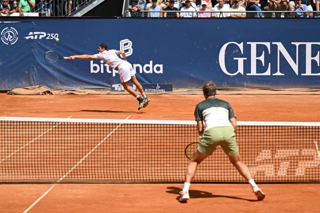 TENNIS - ATP, Tennis Herren Generali Open 2026 KITZBUEHEL,AUSTRIA,23.JUL.26 - TENNIS - ATP World Tour, Generali Open. Image shows Joel Schwaerzler (AUT) and Kevin Krawietz (GER).  GEPAxpictures xDanielxSchoenherr