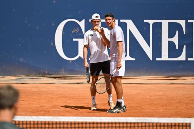 TENNIS - ATP, Tennis Herren Generali Open 2026 KITZBUEHEL,AUSTRIA,23.JUL.26 - TENNIS - ATP World Tour, Generali Open. Image shows Lukas Neumayer and Joel Schwaerzler (AUT).  GEPAxpictures xDanielxSchoenherr
