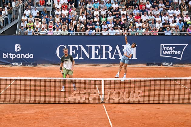 TENNIS - ATP, Tennis Herren Generali Open 2026 KITZBUEHEL,AUSTRIA,23.JUL.26 - TENNIS - ATP World Tour, Generali Open. Image shows Kevin Krawietz (GER) and Pierre Hugues Herbert (FRA).  GEPAxpictures xDanielxSchoenherr