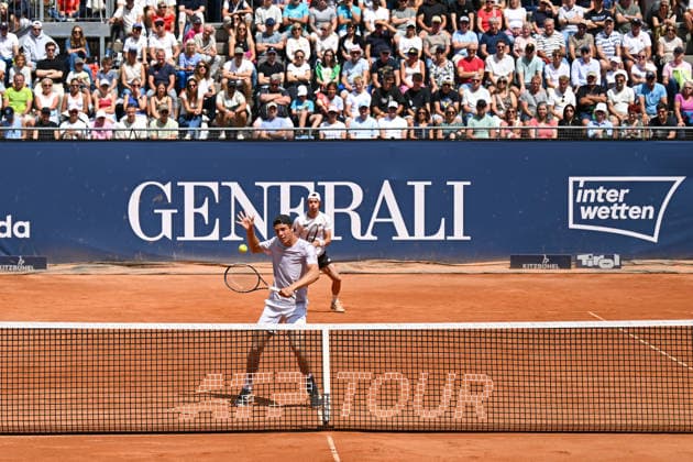 TENNIS - ATP, Tennis Herren Generali Open 2026 KITZBUEHEL,AUSTRIA,23.JUL.26 - TENNIS - ATP World Tour, Generali Open. Image shows Joel Schwaerzler and Lukas Neumayer (AUT).  GEPAxpictures xDanielxSchoenherr