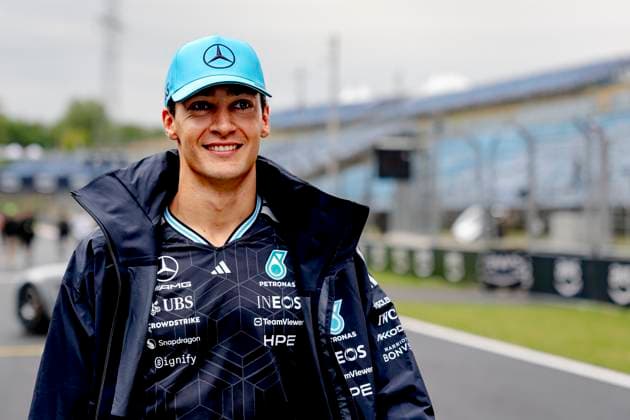 BUDAPEST - Formula 1 driver George Russell of Mercedes AMG-Petronas Formula One Team during the Formula 1 Hungary at the Hungaroring circuit on July 23, 2026 in Budapest, Hungary. (Photo by DeFodi Images) - *** BUDAPEST: Mercedes AMG Petronas Formula One Team driver George Russell during the Formula 1 Hungarian Grand Prix at the Hungaroring circuit on July 23, 2026, in Budapest, Hungary. Photo by DeFodi Images