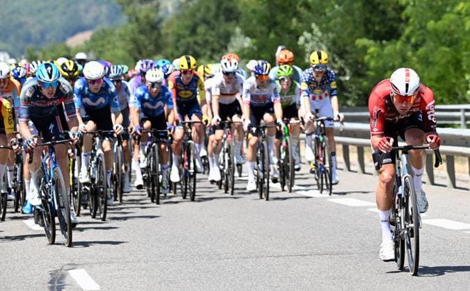 The pack of riders pictured in action during stage 18 of the 2026 Tour de France cycling race, a stage of 185km from Voiron to Orcieres-Merlette, on Thursday 23 July 2026. The 113th edition of the Tour de France starts on Saturday 4 July in Barcelona, Spain, and will finish in Paris, France on the 26th of July. POOLxPETExGODING  x181833158x