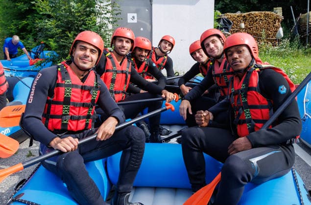 23.07.2026 - Fussball - 2. Fussball-Bundesliga - Saison 2026 2027 - 1. FC Nürnberg FCN Club - Trainingslager Sommer Sommertrainingslager Gais - Bruneck - Südtirol - Zink DaMa - xdaxmax -Teamevent - Rafting - Ioannis Masouras (21, 1. FC Nürnberg FCN ) Alexios Kalogeropoulos (4, 1. FC Nürnberg FCN ) Rayan Ghrieb (7, 1. FC Nürnberg FCN ) Adam Markhiev (6, 1. FC Nürnberg FCN ) Javier Fernandez (8, 1. FC Nürnberg FCN ) Styopa Mkrtchyan (5, 1. FC Nürnberg FCN ) Mohamed Ali Zoma (23, 1. FC Nürnberg FCN ) *** July 23, 2026 Soccer 2 Soccer Bundesliga 2026–2027 Season 1 FC Nuremberg (FCN) Club Summer Training Camp Summer Training Camp in Gais, Brunico, South Tyrol Zink DaMa xdaxmax Team Event: Rafting Ioannis Masouras 21, 1 FC Nuremberg FCN Alexios Kalogeropoulos 4, 1 FC Nuremberg FCN Rayan Ghrieb 7, 1 FC Nuremberg FCN Adam Markhiev 6, 1 FC Nuremberg (FCN) Javier Fernandez 8, 1 FC Nuremberg (FCN) Styopa Mkrtchyan 5, 1 FC Nuremberg (FCN) Mohamed Ali Zoma 23, 1 FC Nuremberg (FCN)