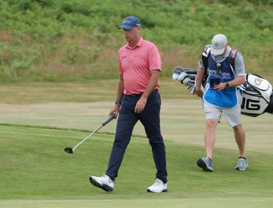 UK: The ISPS HANDA Senior Open Championship at King‚Äôs Course, Gleneagles, Scotland on 23 July 2026: Pictured: Stewart Cink (USA) during the first round of the ISPS Handa Senior Open Championship 2026 Gleneagles King‚Äôs Course Scotland Scotland Copyright: xAlexxToddx