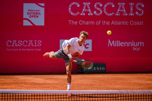 July 23, 2026, Lisbon, Lisbon, Portugal: LUCA VAN ASSCHE in action during the Round of 16 at the Millennium Estoril Open ATP, Tennis Herren tennis tournament at Clube de Tenis do Estoril. Millennium Estoril Open 2026  - ZUMAr238 20260723_zip_r238_009 Copyright: xRicardoxRochax