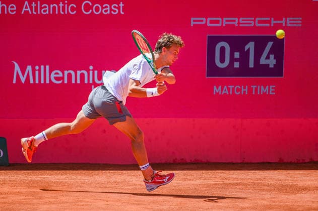 July 23, 2026, Lisbon, Lisbon, Portugal: LUCA VAN ASSCHE in action during the Round of 16 at the Millennium Estoril Open ATP, Tennis Herren tennis tournament at Clube de Tenis do Estoril. Millennium Estoril Open 2026  - ZUMAr238 20260723_zip_r238_012 Copyright: xRicardoxRochax
