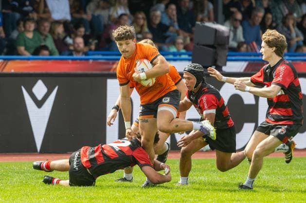 DM Finals 2026 in Hannover: Deutsche Meisterschaft im 7er-Rugby, Halbfinale SC Frankfurt 1880 gegen RG Heidelberg *** 2026 DM Finals in Hanover: German 7s Rugby Championship, Semifinal: SC Frankfurt 1880 vs. RG Heidelberg Copyright: xUdoxHerrmannx