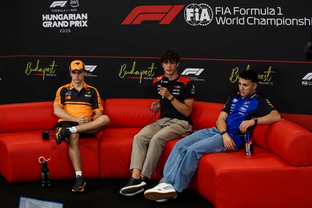 F1 - HUNGARIAN GRAND PRIX 2026 BEARMAN Ollie Oliver (gbr), TGR Haas F1 Team VF-26, portrait PIASTRI Oscar (aus), McLaren F1 Team MCL40, portrait HADJAR Isack (fra), Red Bull Racing Ford RB22, portrait press conference, PK, Pressekonferenz during the Formula 1 Hungarian Grand Prix 2026, 11th round of the 2026 Formula One World Championship, WM, Weltmeisterschaft from July 24 to 26, 2026 on the Hungaroring, in Mogyorod near Budapest, Hungary - MogyorodHungary  Copyright: xXavixBonillax