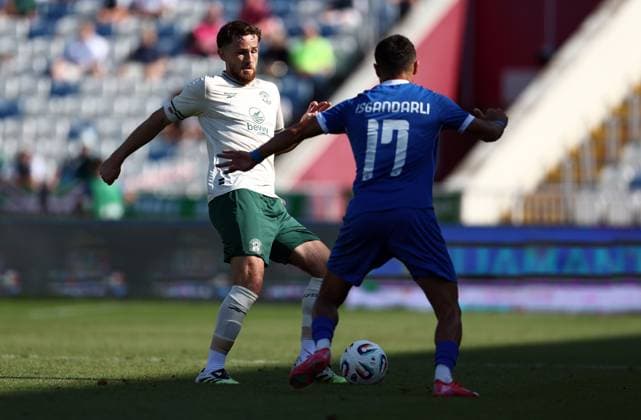 Jack Iredale of Hibernian Malisheva v Hibernian, UEFA Conference League, 2nd Qualifying Round, 1st Leg, Football, Liman Gegaj Stadium, Malisheva, Kosovo - 23 Jul 2026Malisheva Liman Gegaj Stadium Kosovo United Kingdom  Copyright: xNikolaxKrstic Shutterstockx 16999261ac