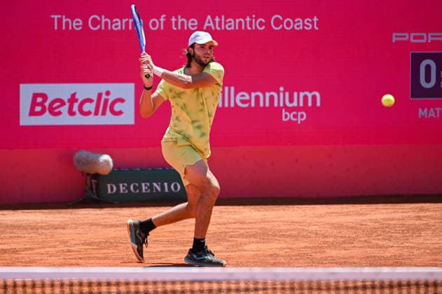 July 23, 2026, Lisbon, Lisbon, Portugal: JAIME FARIA in action during the Round of 16 at the Millennium Estoril Open ATP, Tennis Herren tennis tournament at Clube de Tenis do Estoril. Lisbon Portugal - ZUMAr238 20260723_zip_r238_020 Copyright: xRicardoxRochax