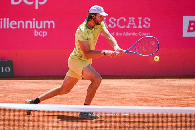 July 23, 2026, Lisbon, Lisbon, Portugal: JAIME FARIA in action during the Round of 16 at the Millennium Estoril Open ATP, Tennis Herren tennis tournament at Clube de Tenis do Estoril. Millennium Estoril Open 2026  - ZUMAr238 20260723_zip_r238_029 Copyright: xRicardoxRochax