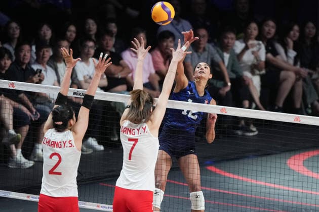 RECORD DATE NOT STATED Women s Volleyball Nations League (VNL) 2026 Finals - USA vs China Jordan Thompson from Team USA at the Women s Volleyball Nations League (VNL) 2026 Finals USA vs China on July 23, 2026 in Macau. (Photo by Ellan Mad Nexpher Images) Macau