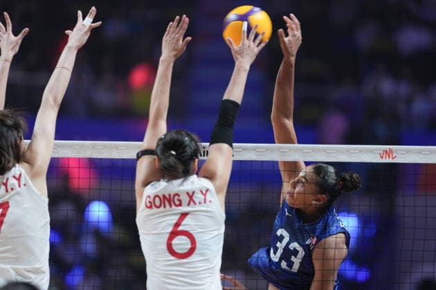 RECORD DATE NOT STATED Women s Volleyball Nations League (VNL) 2026 Finals - USA vs China Logan Eggleston from Team USA at the Women s Volleyball Nations League (VNL) 2026 Finals USA vs China on July 23, 2026 in Macau. (Photo by Ellan Mad Nexpher Images) Macau