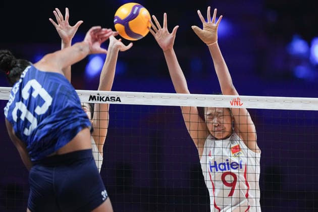 RECORD DATE NOT STATED Women s Volleyball Nations League (VNL) 2026 Finals - USA vs China Wang Aoqian from team china at the Women s Volleyball Nations League (VNL) 2026 Finals USA vs China on July 23, 2026 in Macau. (Photo by Ellan Mad Nexpher Images) Macau