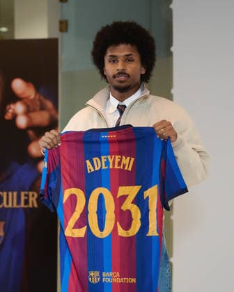 July 23, 2026, Barcelona, Spain: BARCELONA, SPAIN - JULY 23: .Karim Adeyemi during his official presentation as a FC Barcelona, Barca player at the Spotify Camp Nou on July 23, 2026 in Barcelona, Spain Karim Adeyemi Official Presentation  - ZUMAd159 20260723_zia_d159_029 Copyright: xGerardxFrancox