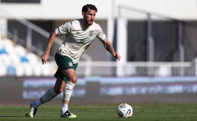 Jack Iredale of Hibernian Malisheva v Hibernian, UEFA Conference League, 2nd Qualifying Round, 1st Leg, Football, Liman Gegaj Stadium, Malisheva, Kosovo - 23 Jul 2026Malisheva Liman Gegaj Stadium Kosovo United Kingdom  Copyright: xNikolaxKrstic Shutterstockx 16999261ar