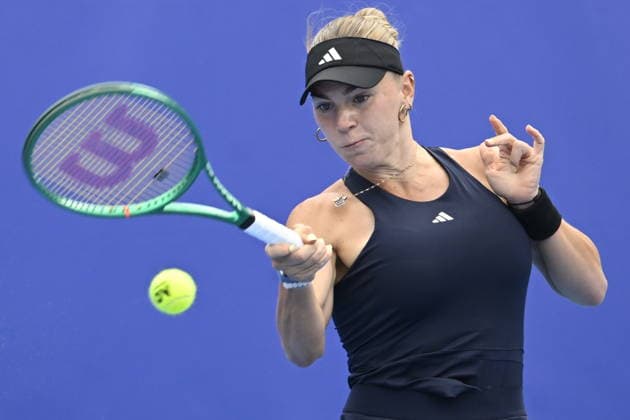 Maria Timofeeva of Uzbekistan playes against Sara Bejlek of Czech Republic during their match within the women s WTA, Tennis Damen 250 Livesport Prague Open 2026 tennis tournament in Prague, Czech Republic, on July 23, 2026. (CTKxPhoto MichalxKrumphanzl) CTKPhotoP2026072306344  CTKPhotoP2026072306344