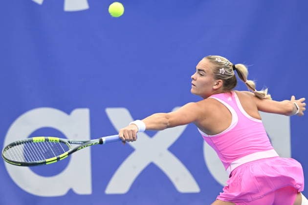 Sara Bejlek of Czech Republic playes against Maria Timofeeva of Uzbekistan during their match within the women s WTA, Tennis Damen 250 Livesport Prague Open 2026 tennis tournament in Prague, Czech Republic, on July 23, 2026. (CTKxPhoto MichalxKrumphanzl) CTKPhotoP2026072306390  CTKPhotoP2026072306390