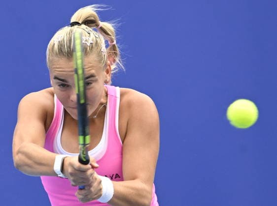 Sara Bejlek of Czech Republic playes against Maria Timofeeva of Uzbekistan during their match within the women s WTA, Tennis Damen 250 Livesport Prague Open 2026 tennis tournament in Prague, Czech Republic, on July 23, 2026. (CTKxPhoto MichalxKrumphanzl) CTKPhotoP2026072306487  CTKPhotoP2026072306487