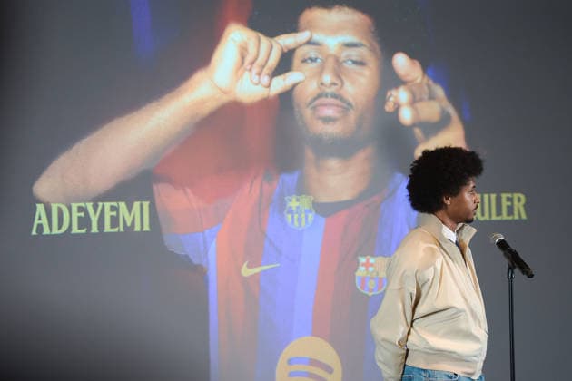 July 23, 2026, Barcelona, Spain: BARCELONA, SPAIN - JULY 23: .Karim Adeyemi during his official presentation as a FC Barcelona, Barca player at the Spotify Camp Nou on July 23, 2026 in Barcelona, Spain Barcelona Spain - ZUMAd159 20260723_zia_d159_018 Copyright: xGerardxFrancox