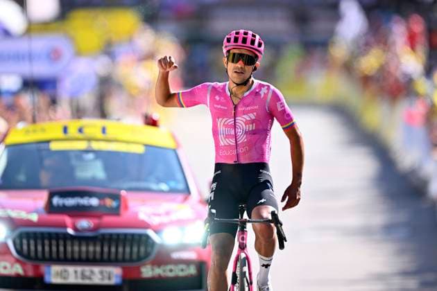 Tour de France 2026 Stage 18 ORCIERES-MERLETTE, FRANCE - JULY 23 : Carapaz Richard (ECU) of EF Education - Easypost wins during stage 18 of the 113rd edition of Tour de France an UCI World Tour 2.UWT cycling road race stage for Men Elite of 185 km with start in Voiron and finish in Orcieres-Merlette on July 23, 2026 in Orcieres-Merlette, France, 23 07 2026 Orcieres-Merlette France  Copyright: xGvgx
