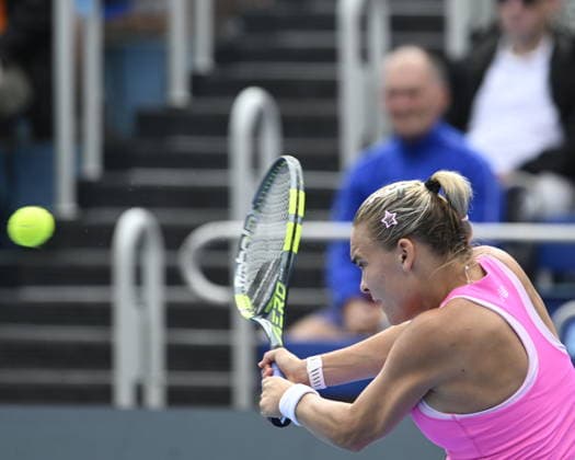 Sara Bejlek of Czech Republic playes against Maria Timofeeva of Uzbekistan during their match within the women s WTA, Tennis Damen 250 Livesport Prague Open 2026 tennis tournament in Prague, Czech Republic, on July 23, 2026. (CTKxPhoto MichalxKrumphanzl) CTKPhotoP2026072306599  CTKPhotoP2026072306599
