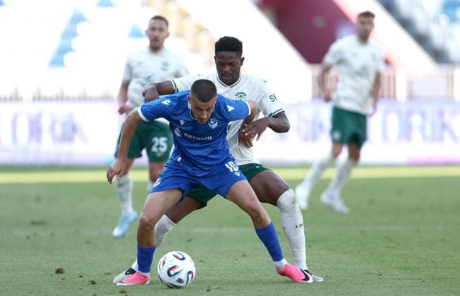 Miguel Chaiwa of Hibernian Malisheva v Hibernian, UEFA Conference League, 2nd Qualifying Round, 1st Leg, Football, Liman Gegaj Stadium, Malisheva, Kosovo - 23 Jul 2026Malisheva Liman Gegaj Stadium Kosovo United Kingdom  Copyright: xNikolaxKrstic Shutterstockx 16999261bc