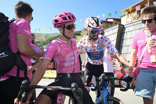 Tour de France 2026 Stage 18 ORCIERES-MERLETTE, FRANCE - JULY 23 : Carapaz Richard (ECU) of EF Education - Easypost celebrates the victory after stage 18 of the 113rd edition of Tour de France an UCI World Tour 2.UWT cycling road race stage for Men Elite of 185 km with start in Voiron and finish in Orcieres-Merlette on July 23, 2026 in Orcieres-Merlette, France, 23 07 2026 Orcieres-Merlette France  Copyright: xSzymonxGruchalskix