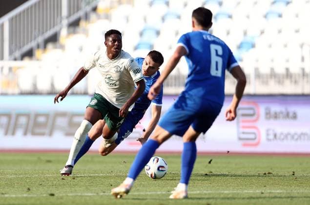 Miguel Chaiwa of Hibernian Malisheva v Hibernian, UEFA Conference League, 2nd Qualifying Round, 1st Leg, Football, Liman Gegaj Stadium, Malisheva, Kosovo - 23 Jul 2026Malisheva Liman Gegaj Stadium Kosovo United Kingdom  Copyright: xNikolaxKrstic Shutterstockx 16999261bt